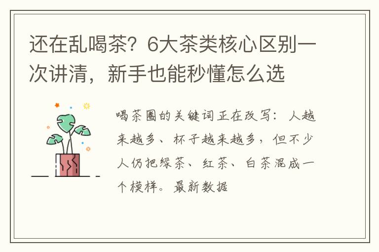 还在乱喝茶？6大茶类核心区别一次讲清，新手也能秒懂怎么选