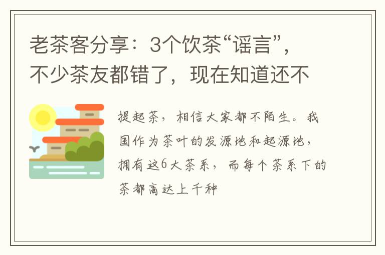 老茶客分享：3个饮茶“谣言”，不少茶友都错了，现在知道还不晚