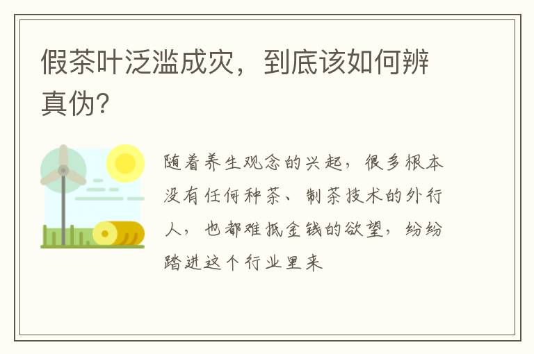 假茶叶泛滥成灾，到底该如何辨真伪？