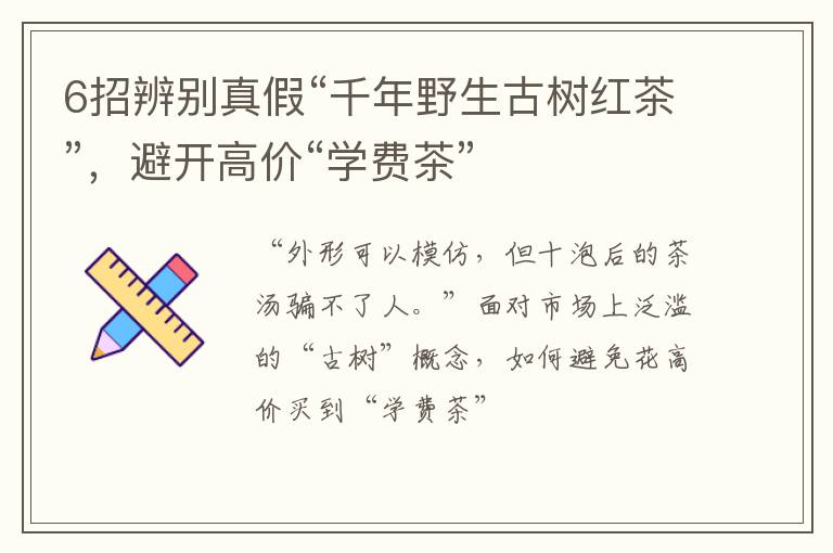 6招辨别真假“千年野生古树红茶”，避开高价“学费茶”