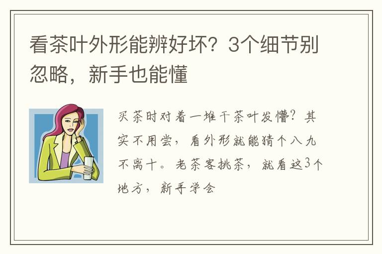 看茶叶外形能辨好坏?3个细节别忽略,新手也能懂