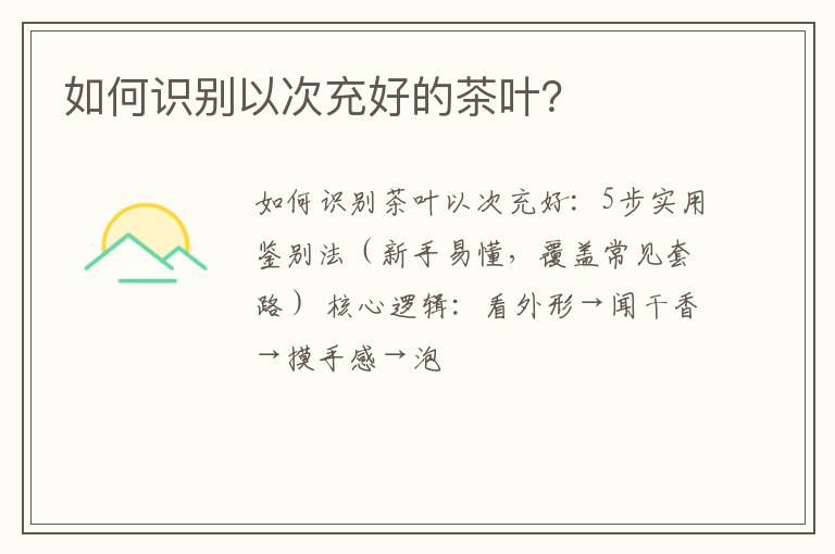 如何识别以次充好的茶叶？