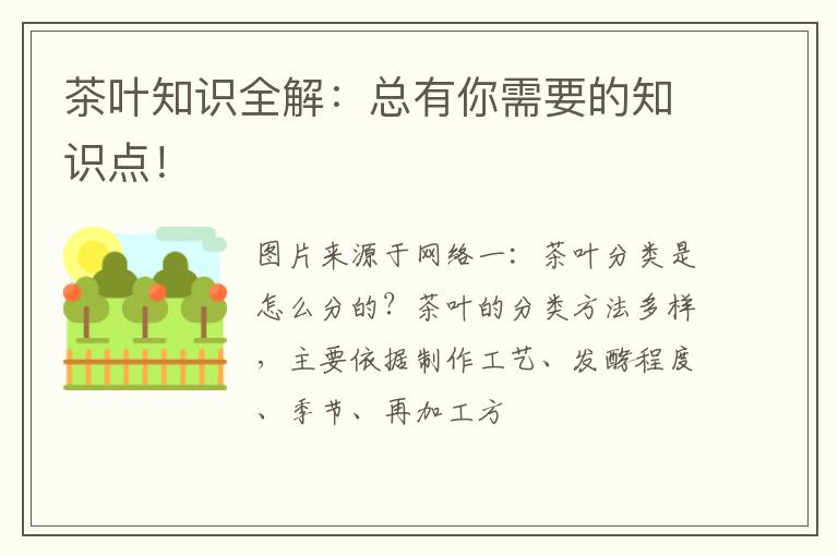 茶叶知识全解：总有你需要的知识点！