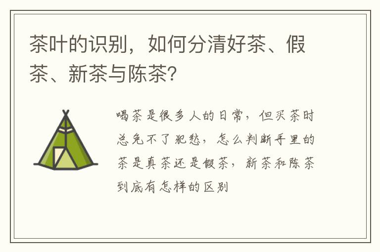 茶叶的识别，如何分清好茶、假茶、新茶与陈茶？