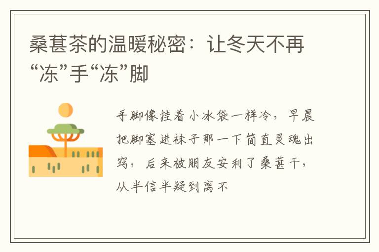 桑葚茶的温暖秘密：让冬天不再“冻”手“冻”脚