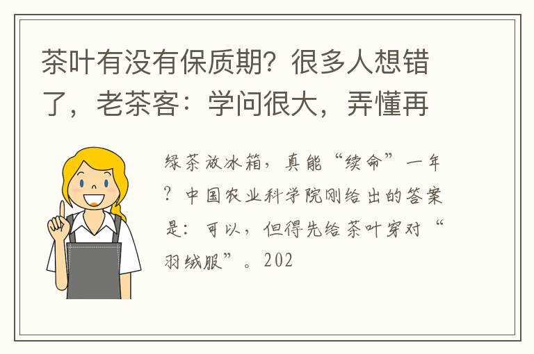 茶叶有没有保质期?很多人想错了,老茶客:学问很大,弄懂再喝
